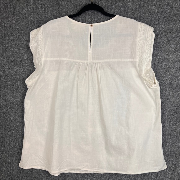 NEW Savanna Jane Embroidered Lace Trim White Cotton Boho Tunic Top Plus Size 1X - Picture 2 of 9